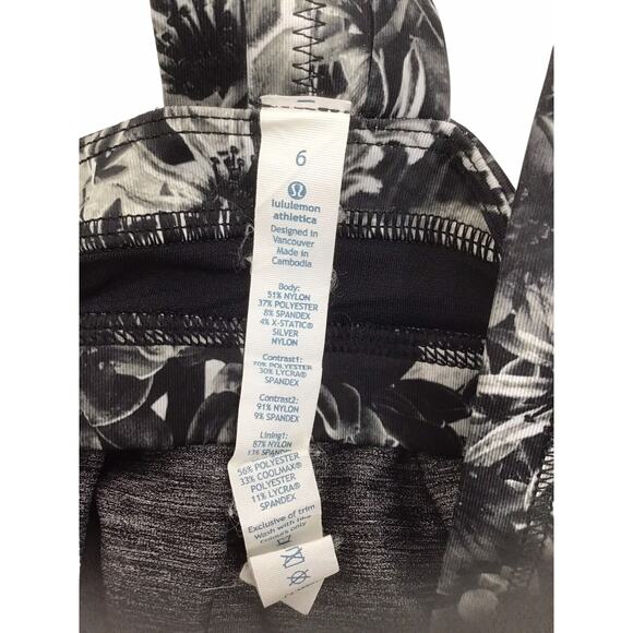 Lululemon Tank Top Attached Sports Bra Gray Black Women’s Size 6 - Picture 9 of 10